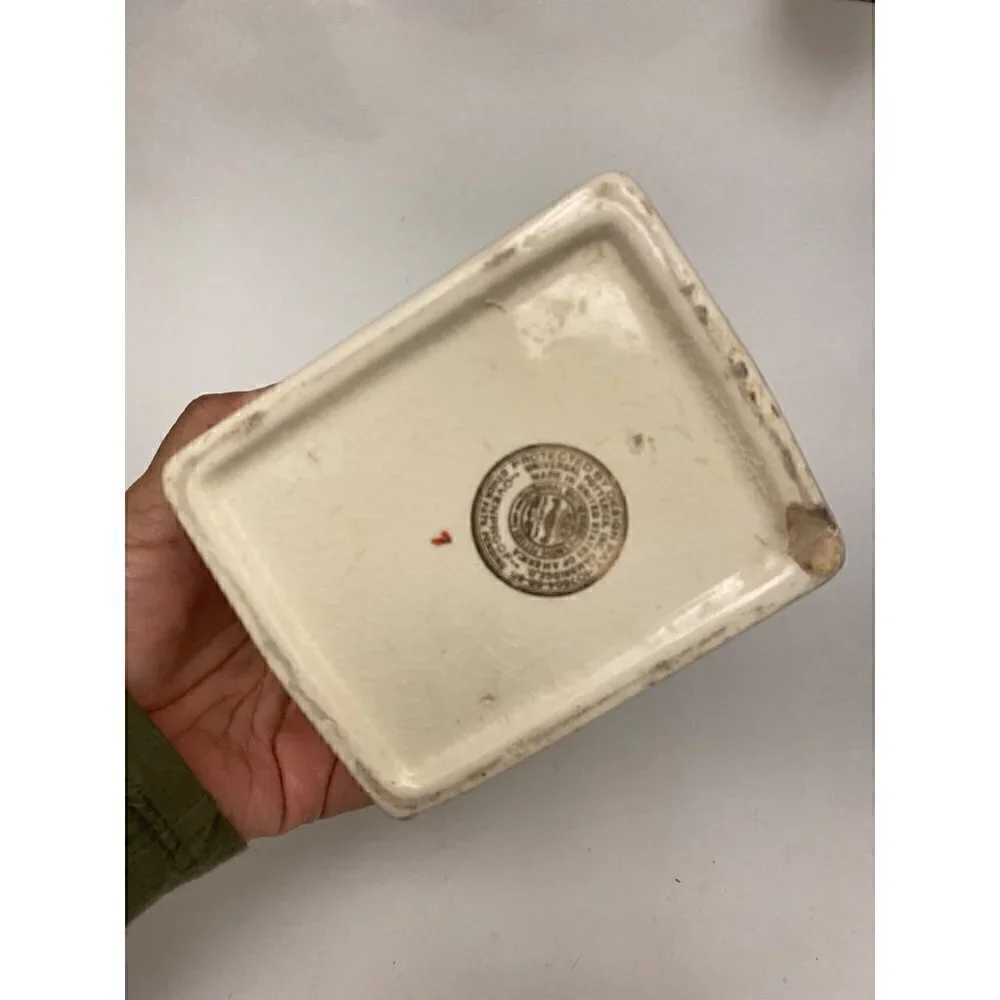 Vintage Universal Potteries Inc. Ceramic White Square Jug Pitcher